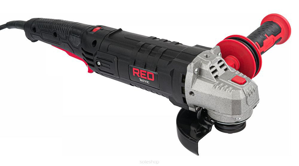 Polizor unghiular + 10 discuri, 125 mm, 1500 W, Red Technic RTSZK0069
