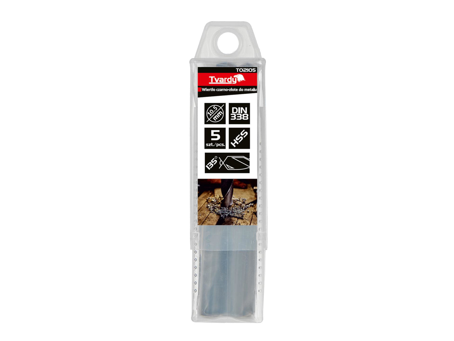 Set burghie HSS pentru metal, 10.50 mm, 5 elemente, Tvardy T02105