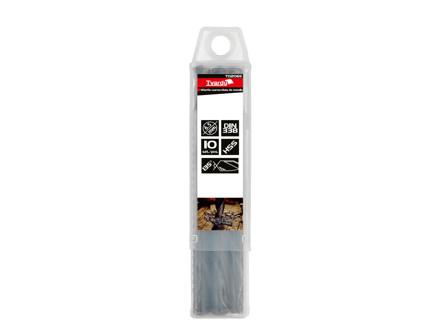 Set burghie HSS pentru metal, 6.50 mm, 10 elemente, Tvardy T02065