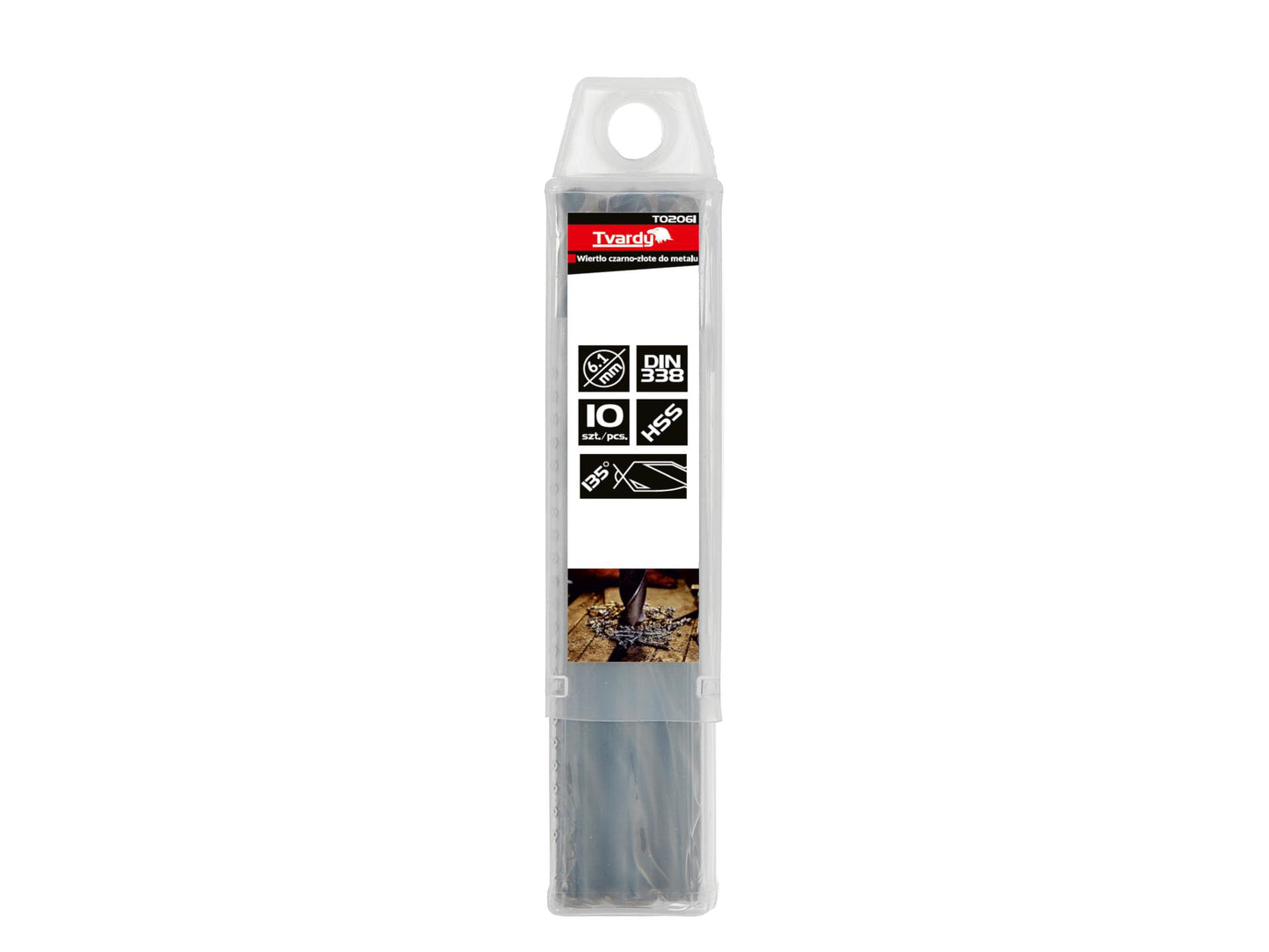 Set burghie HSS pentru metal, 6.10 mm, 10 elemente, Tvardy T02061