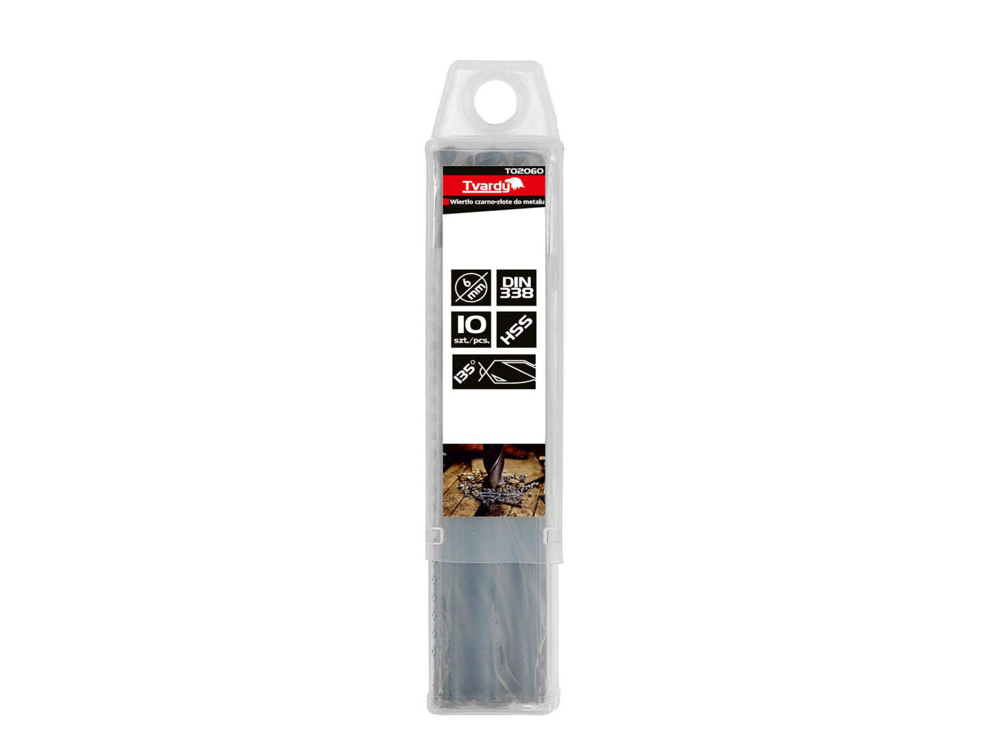 Set burghie HSS pentru metal, 6 mm, 10 elemente, Tvardy T02060