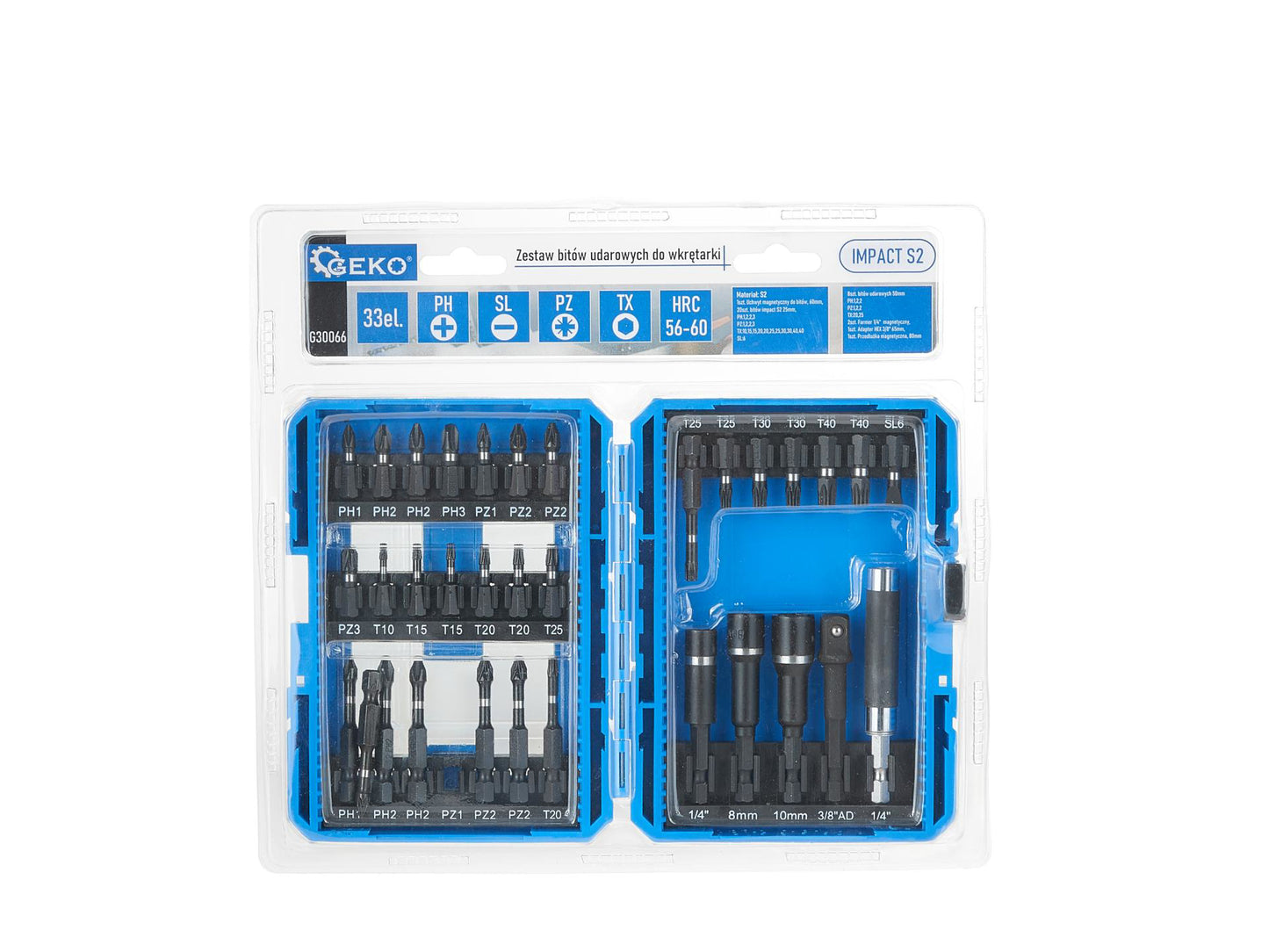 Set biti de impact, 33 elemente, Geko G30066