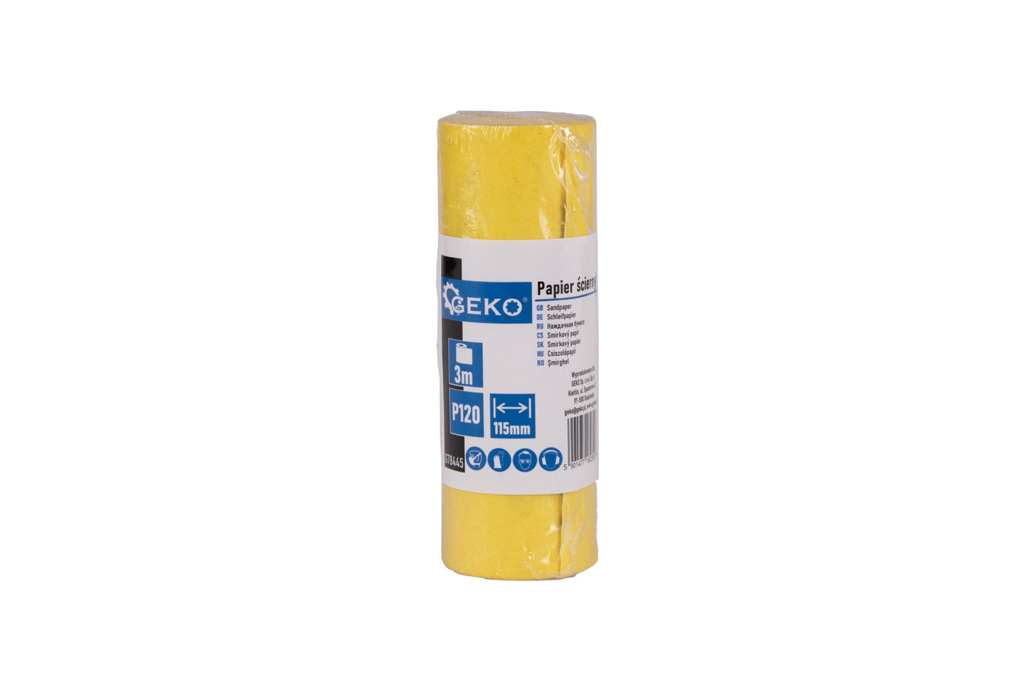 Rola hartie abraziva pentru slefuit, 115 mm x 3 m, P120, Geko G78445
