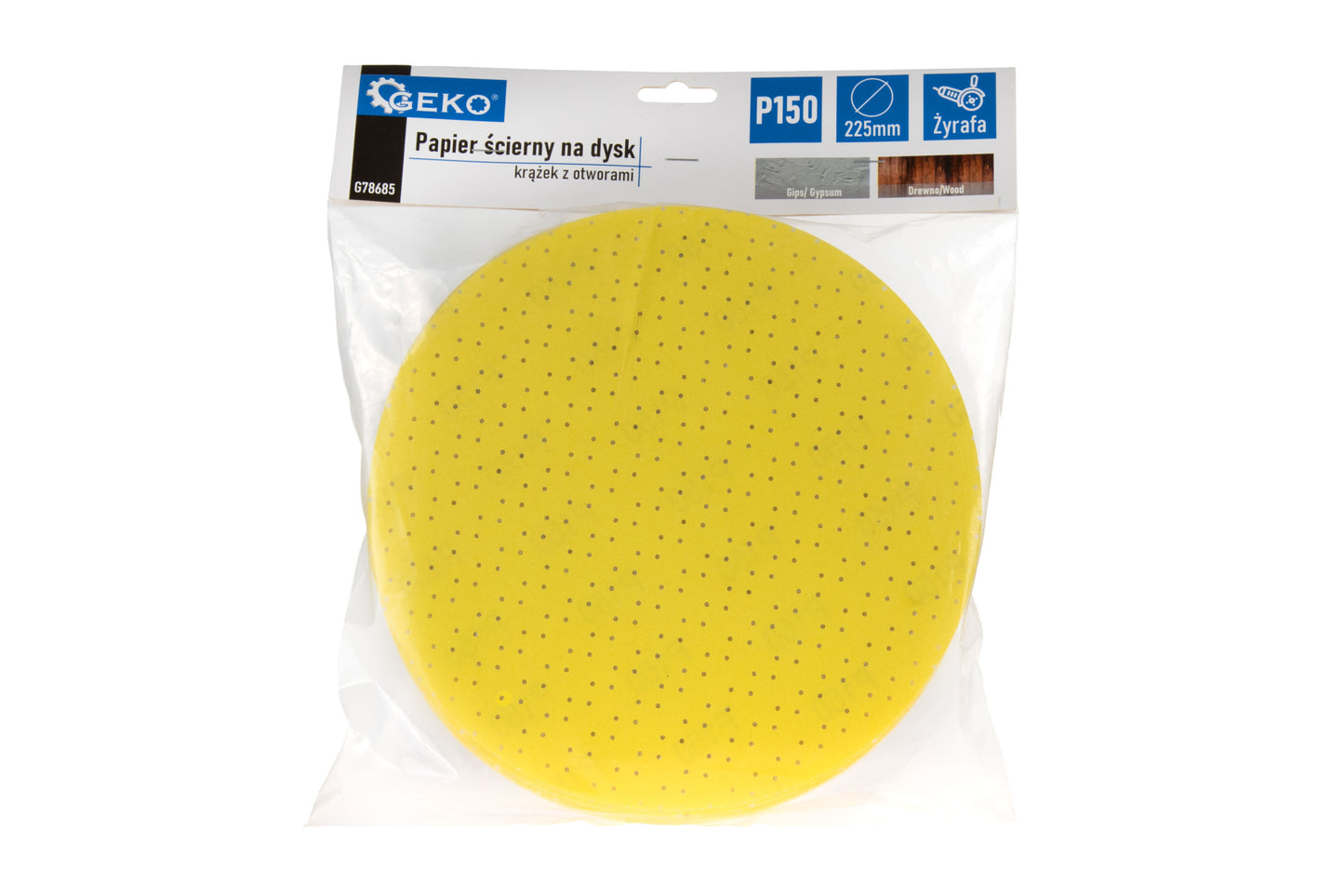 Hartie abraziva din oxid de aluminiu pentru slefuitor de pereti, 225 mm, P150, Geko G78685