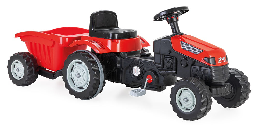 tractor cu pedale si remorca Tractor cu pedale și remorcă XXL Red de la MalPlay - jucăria perfectă  pentru copii pasionați de agricultură– B2B Topstrong