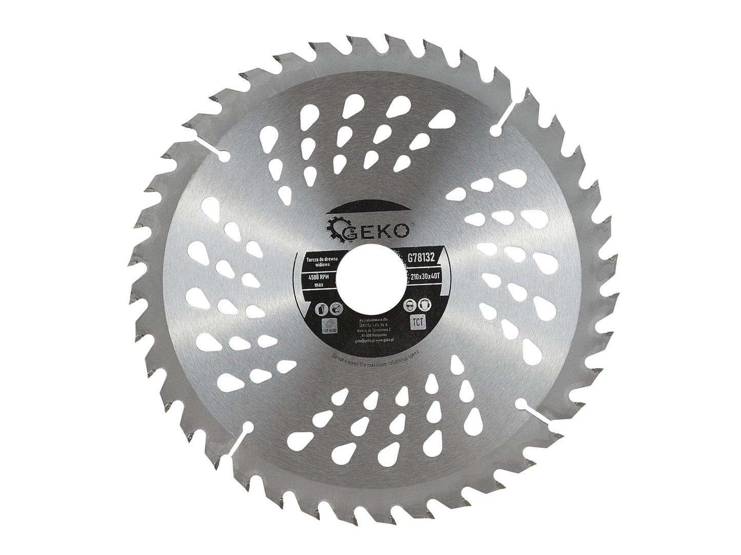 Disc pentru taiere lemn, 210 x 30, 40 T, Geko G78132