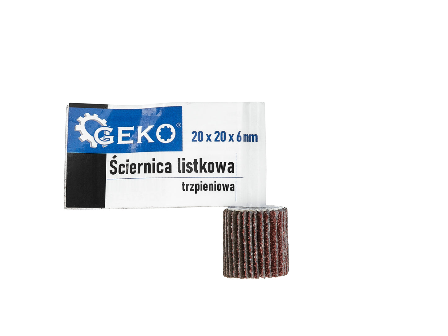Disc abraziv cu capete si tija, 20 x 20 x 6 mm, P60, Geko G78727