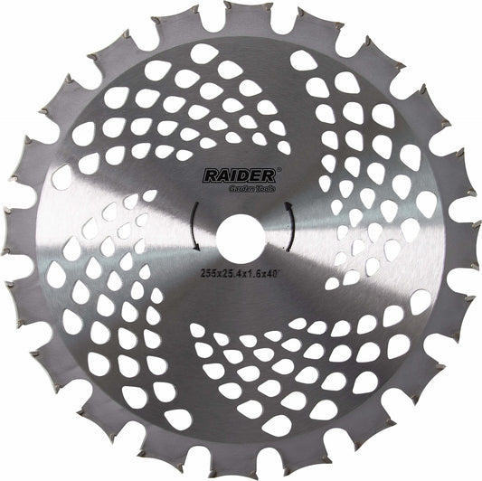 Lama dubla pentru motocoasa, 40 T, 255 x 25.4 mm, Raider Garden Tools 110343