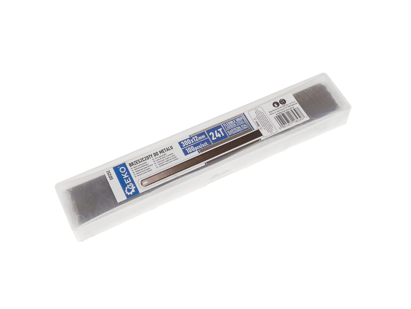 Set lame fierastrau pentru metal, 300 x 12 mm, 24T, 100 elemente, Geko G01252
