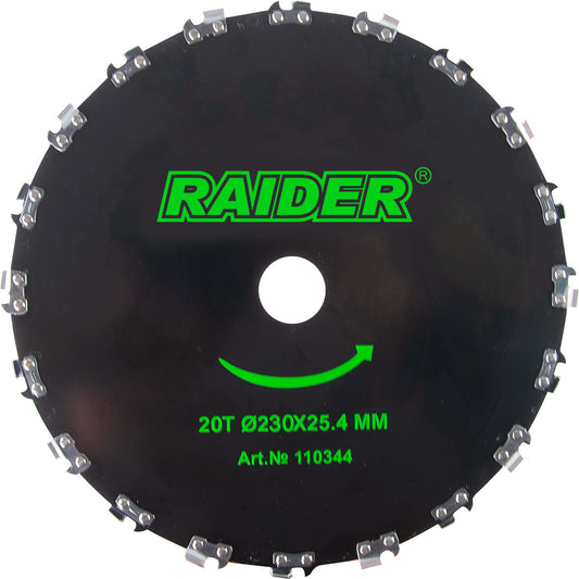 Lama pentru motocoasa, 20 dinti, 230 x 25.4 mm, Raider Garden Tools 110344
