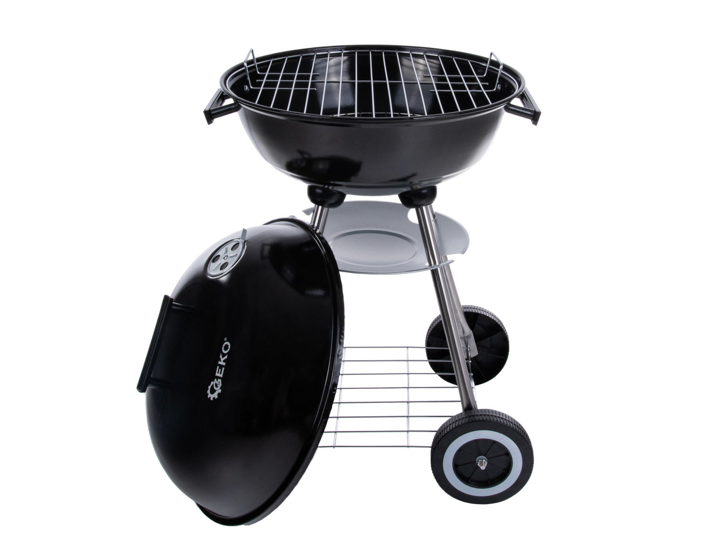 Gratar rotund pe carbuni cu capac, diametru 39 cm, Geko G80512