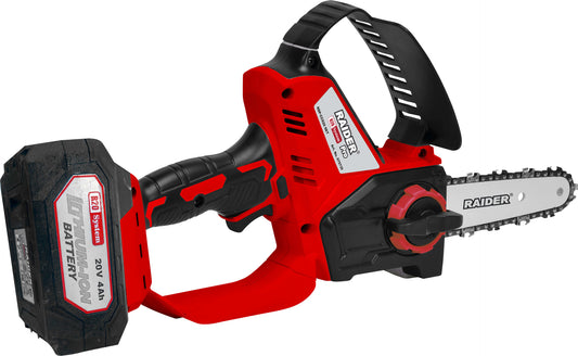Fierastrau cu lant pe acumulator RDP-CSS20, 150 mm, SDS, 1/4", .043"36, 4 Ah, Raider Garden Tools 075735