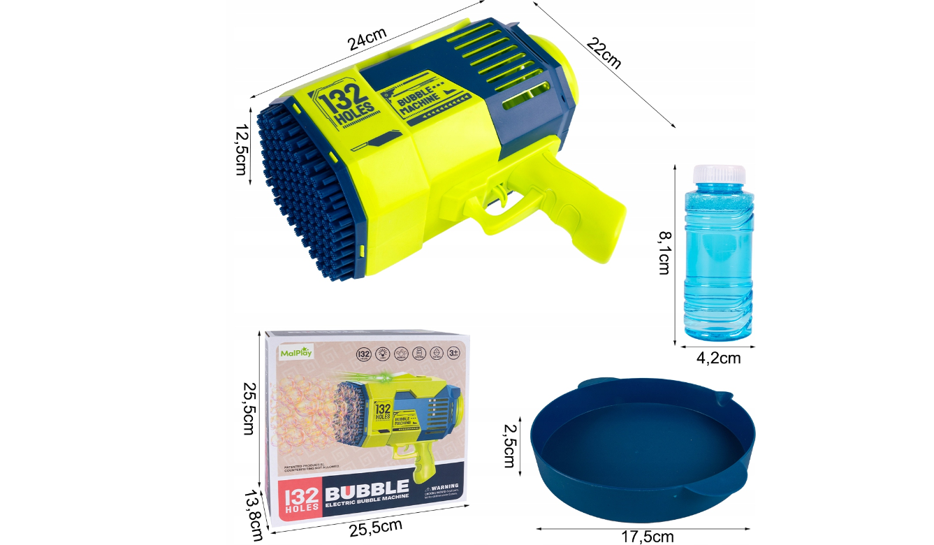 Pistol baloane de sapun, 24 x 22 x 14,5 cm, MalPlay 111487