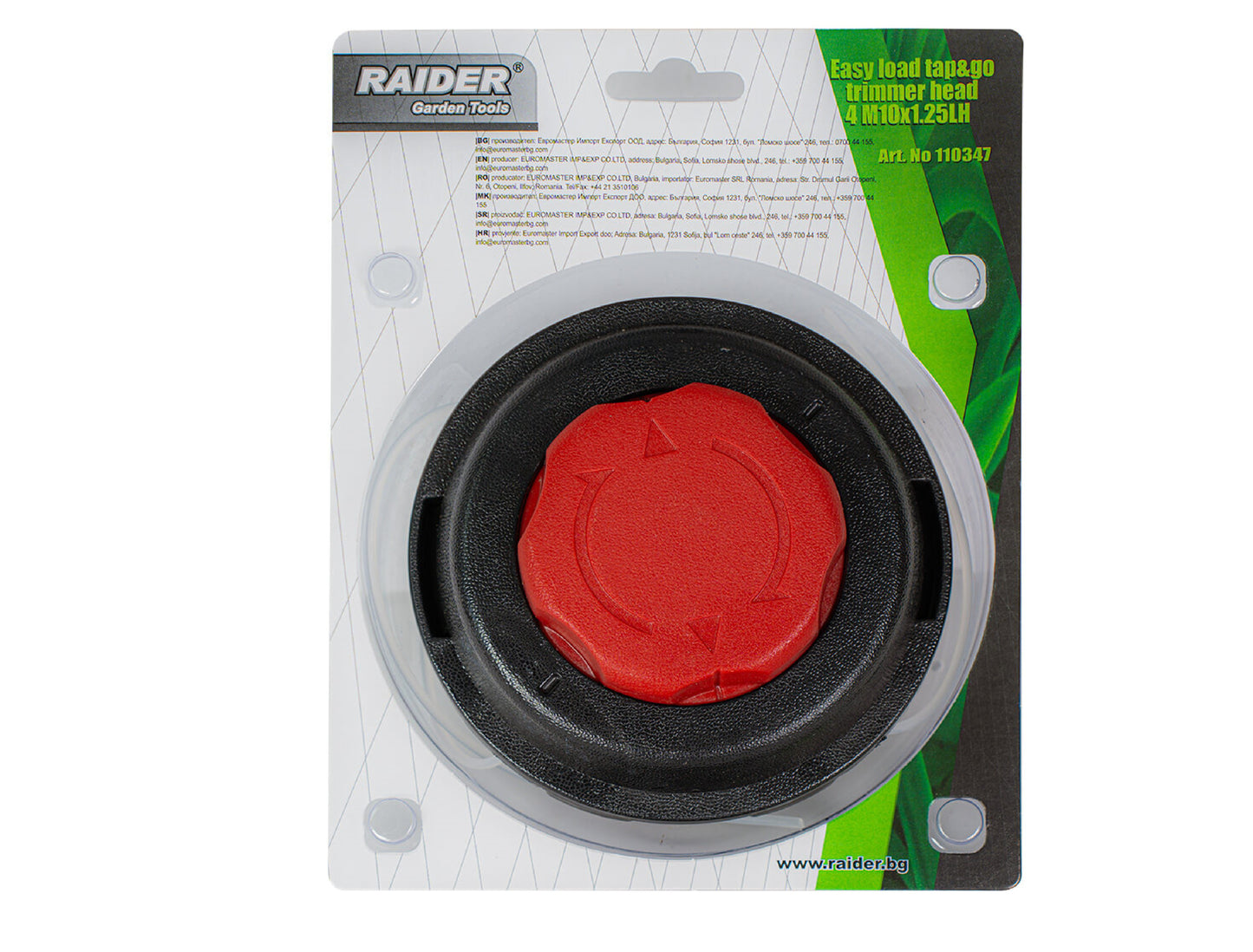 Cap de motocoasa cu incarcare rapida, 4 M10X1.25LH PA, Raider Garden Tools 110347