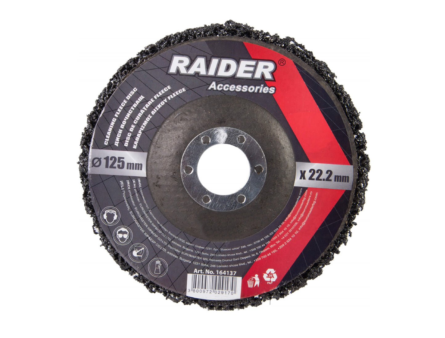 Disc abraziv pentru curatare rugina, 125 x 22.2 mm, Raider 164137