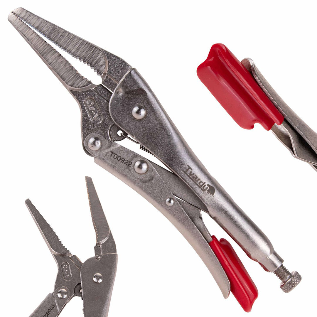 Cleste autoblocant drept cu varf lung, 225 mm, 9", Tvardy T00922