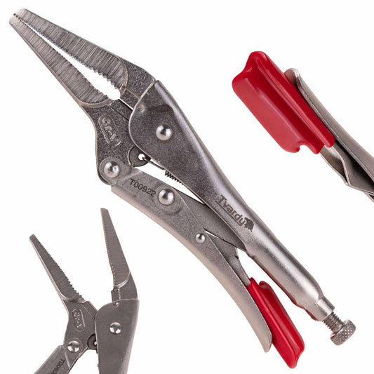 Cleste autoblocant drept cu varf lung, 225 mm, 9", Tvardy T00922