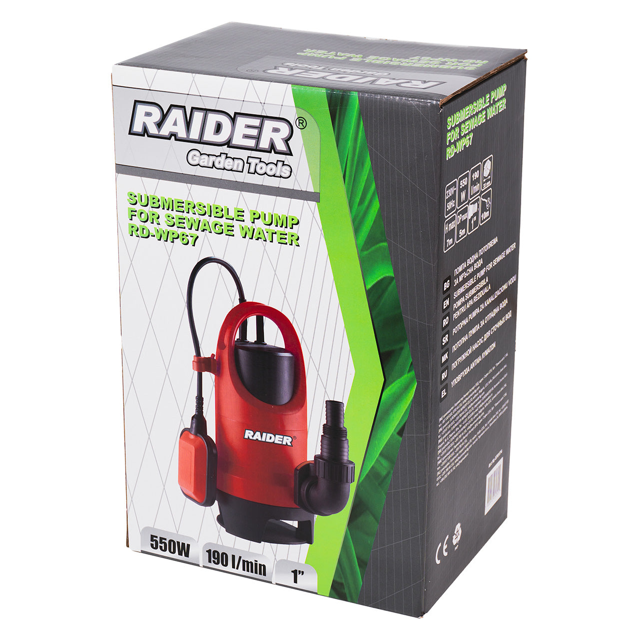 Pompa submersibila cu plutitor RD-WP67, 550 W, 1", 190 l / min, 7 m, 10 m cablu, Raider 070174