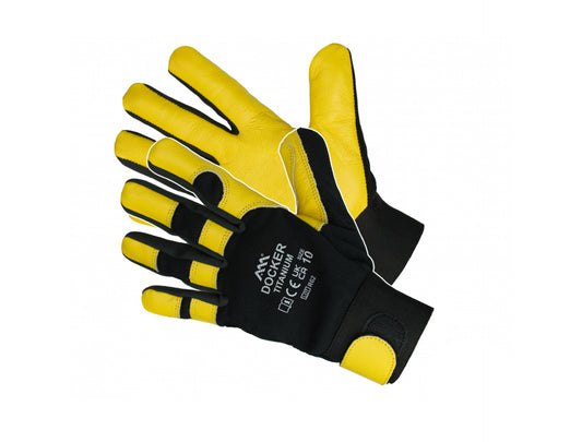 Manusi de protectie din piele de vaca Docker Titanium, marimea 10, Artmas ART002007