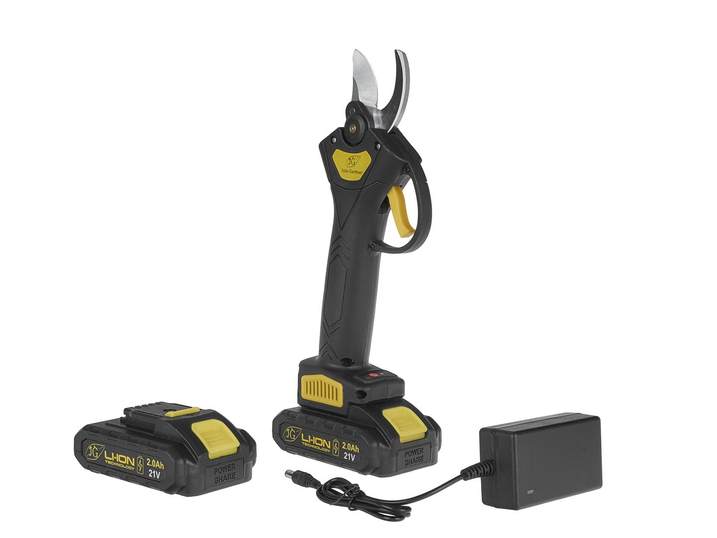 Foarfeca electrica de gradina cu acumulator, 21 V, 2 x 2 Ah, Geko G80662