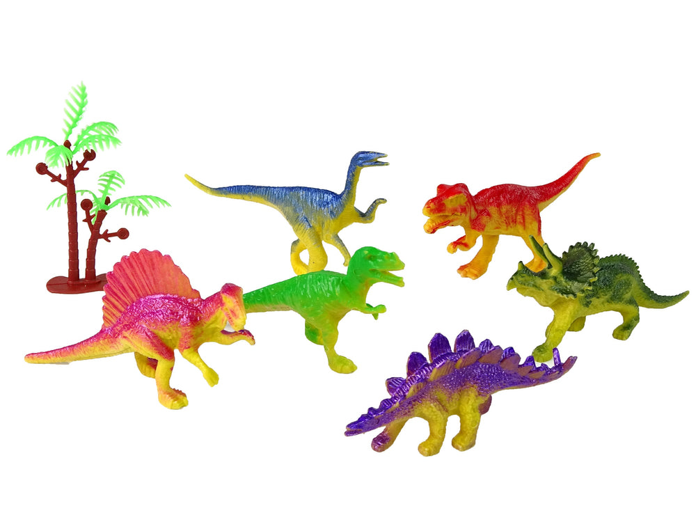 Set masini sport cu dinozauri, metal/plastic, multicolor, 43 piese, Lean 12244