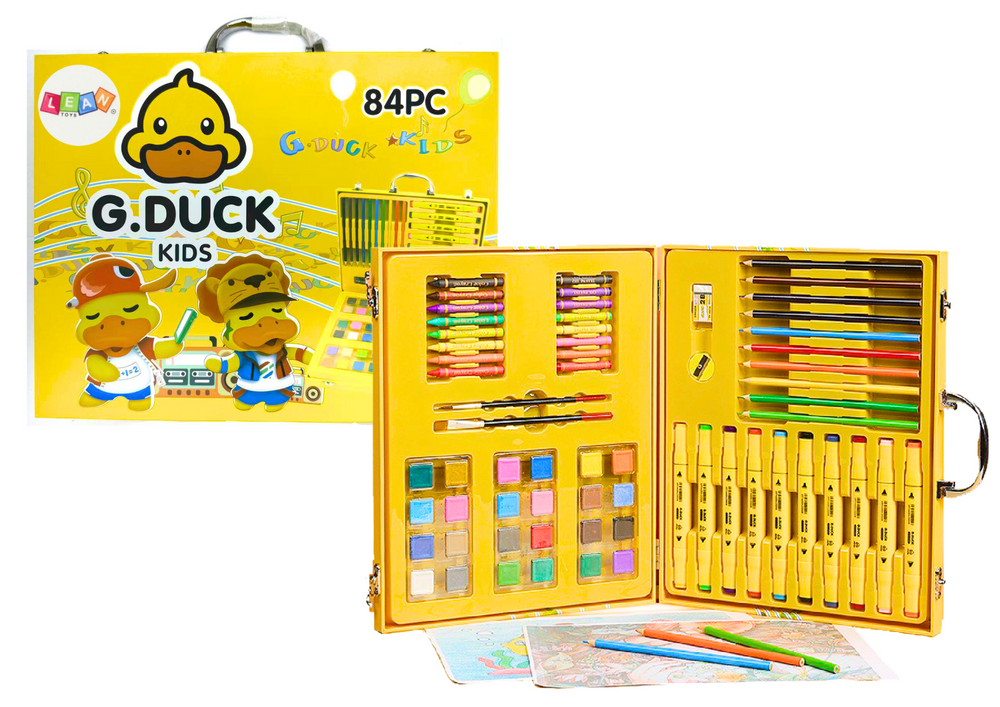 Set pictura, valiza cu model de rata, 34.5 x 28.5 x 4.5 cm, 84 elemente, Lean 20389