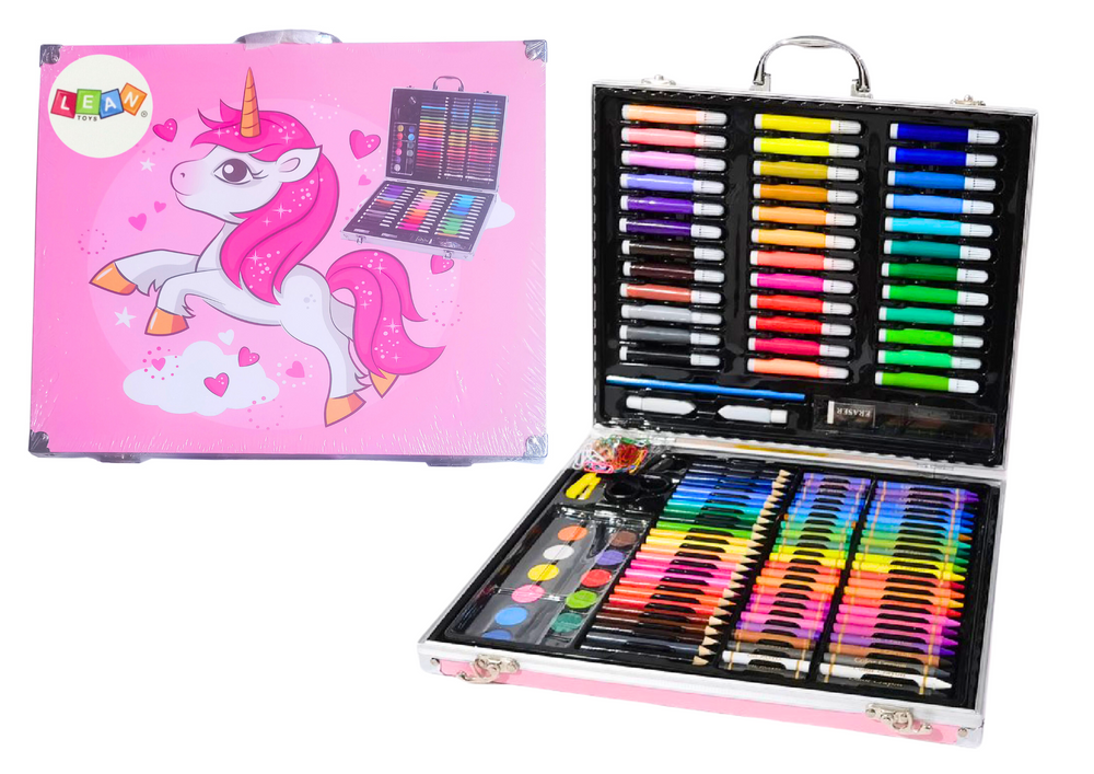 Set pictura cu model unicorn, roz, 150 piese, 3 x 31 x 5 cm, Lean 20390