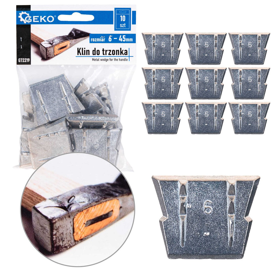 Set pene pentru despicat, marimea 6, 10 elemente, Geko G72219