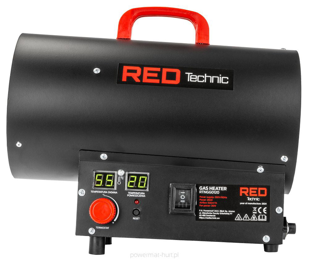 Incalzitor industrial pe gaz, 25 kW, Red Technic RTNGG0120