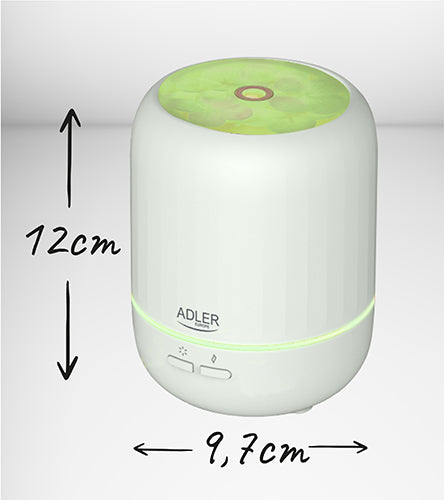Difuzor aromaterapie cu ultrasunete, 100 ml, lumina ambientala, Adler AD7968