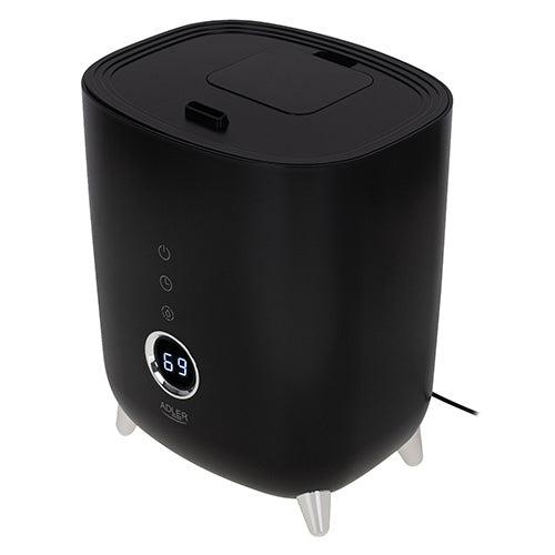 Umidificator de aer ultrasonic, 300 ml / h, afisaj LED, deconectare automata, rezervor de apa 4 l, negru, Adler AD7972B