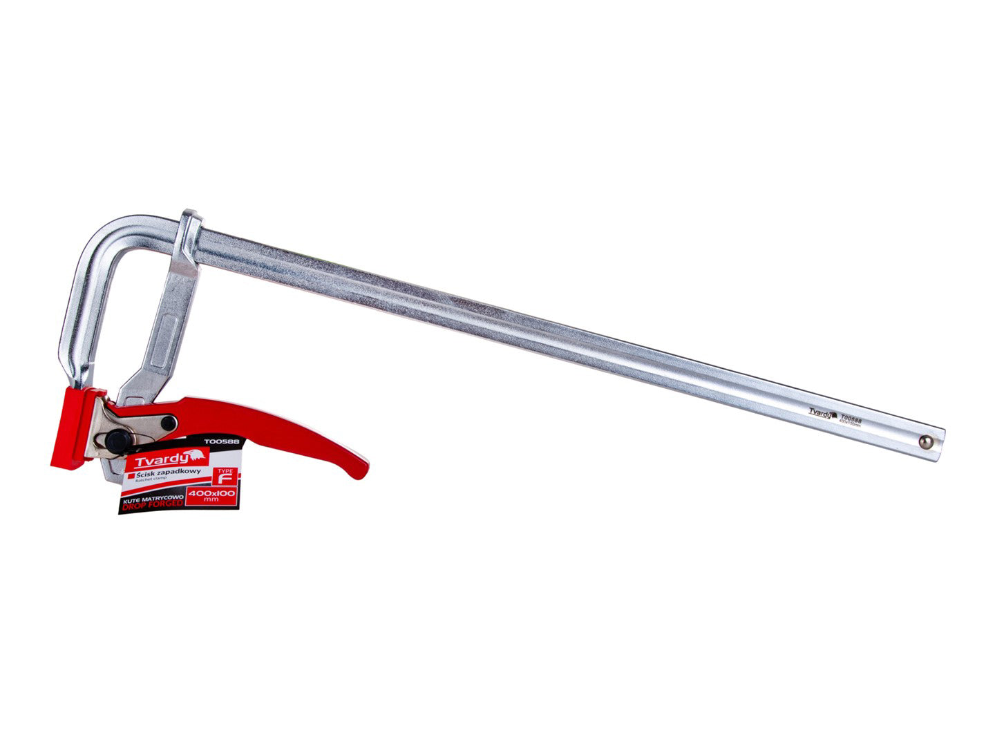 Clema de tamplarie tip F cu clichet, 400 x 100 mm, Tvardy T00588