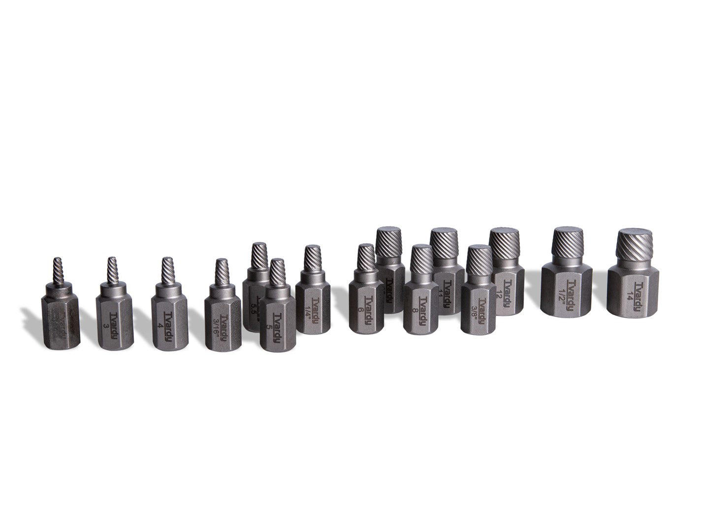 Set extractoare suruburi rupte, Cr-Mo-15 elemente, Tvardy T00065
