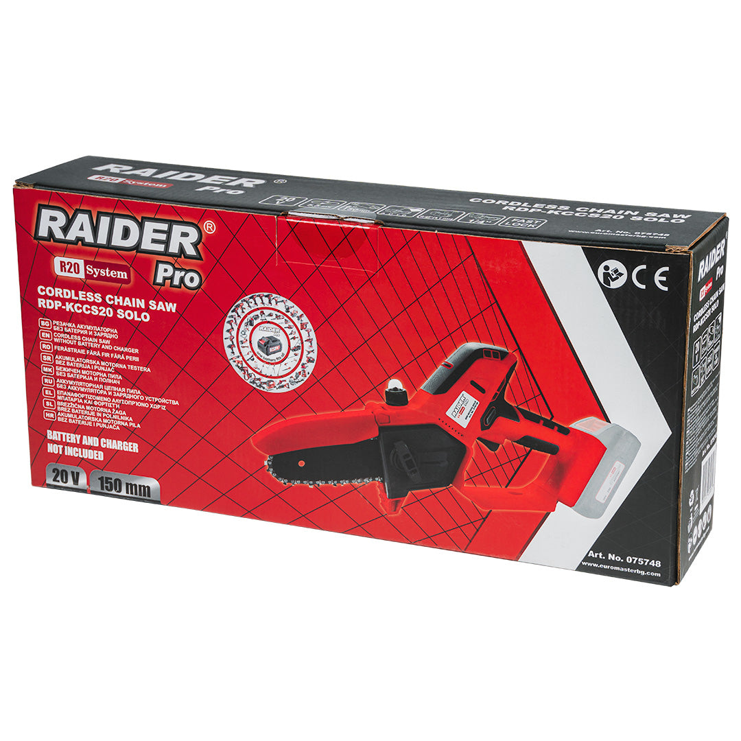 Mini fierastrau cu lant Solo (fara acumulator si incarcator) RDP-KCCS20, 150 mm, SDS, 1 / 4", 1.1 mm, Raider 075748