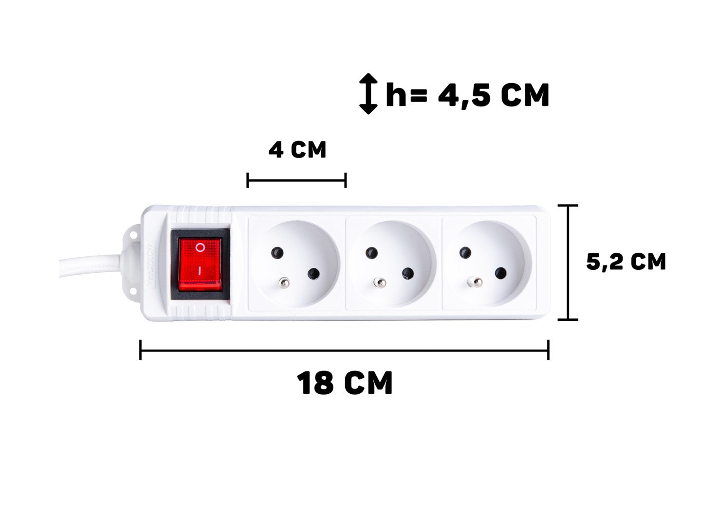 Prelungitor electric cu 3 prize, 3 m, alb, Keltin K00245C-B