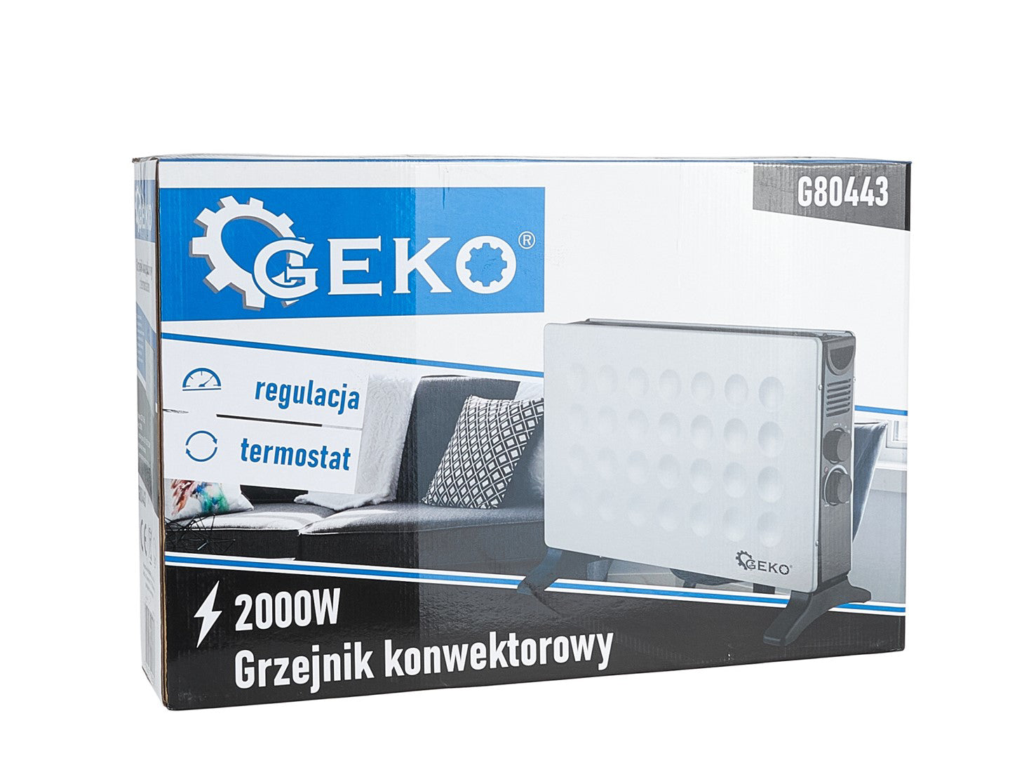 Convector de caldura cu suport, 2kW, Geko G80443