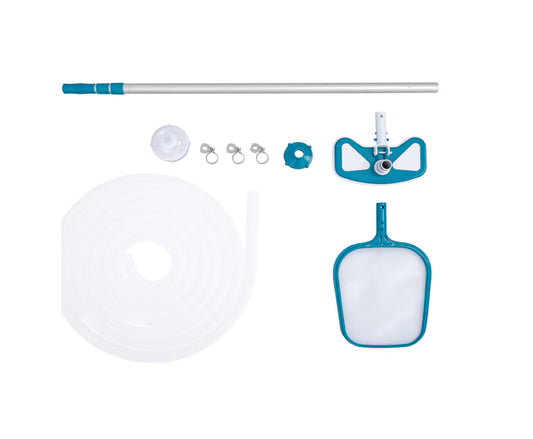 Set intretinere piscina 4 in 1, Ø32 mm/750 cm, plasa, maner telescopic 279 cm, pentru sisteme de filtrare cu debite de la 2.006 l/h, Bestway 16986