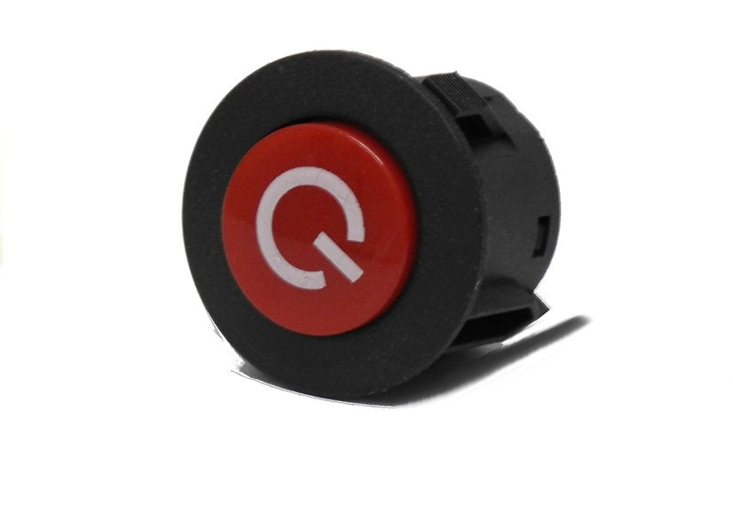 Buton de pornire / oprire pentru masina cu baterie, 26 mm, negru / rosu, Lean 776