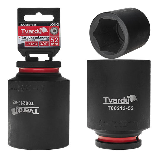 Cheie tubulara de impact in 6 puncte, 3 / 4", 52 mm, Cr-Mo, Tvardy T00213-52