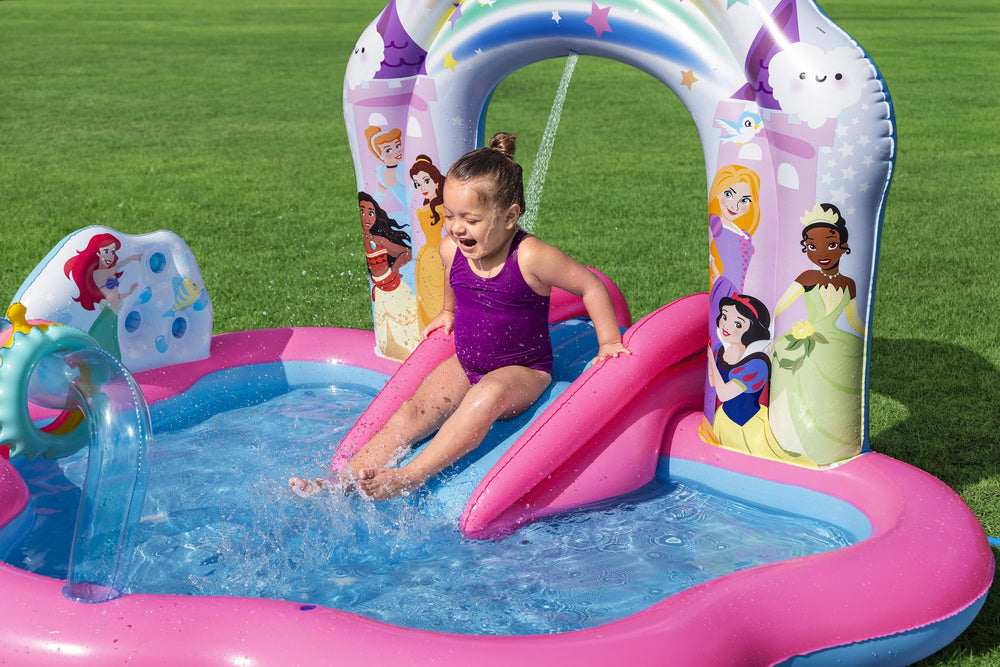 Loc de joaca gonflabil Bestway Disney Princess Enchanted Palace,  221 x 193 x 140 cm, 160 l, Lean  22597