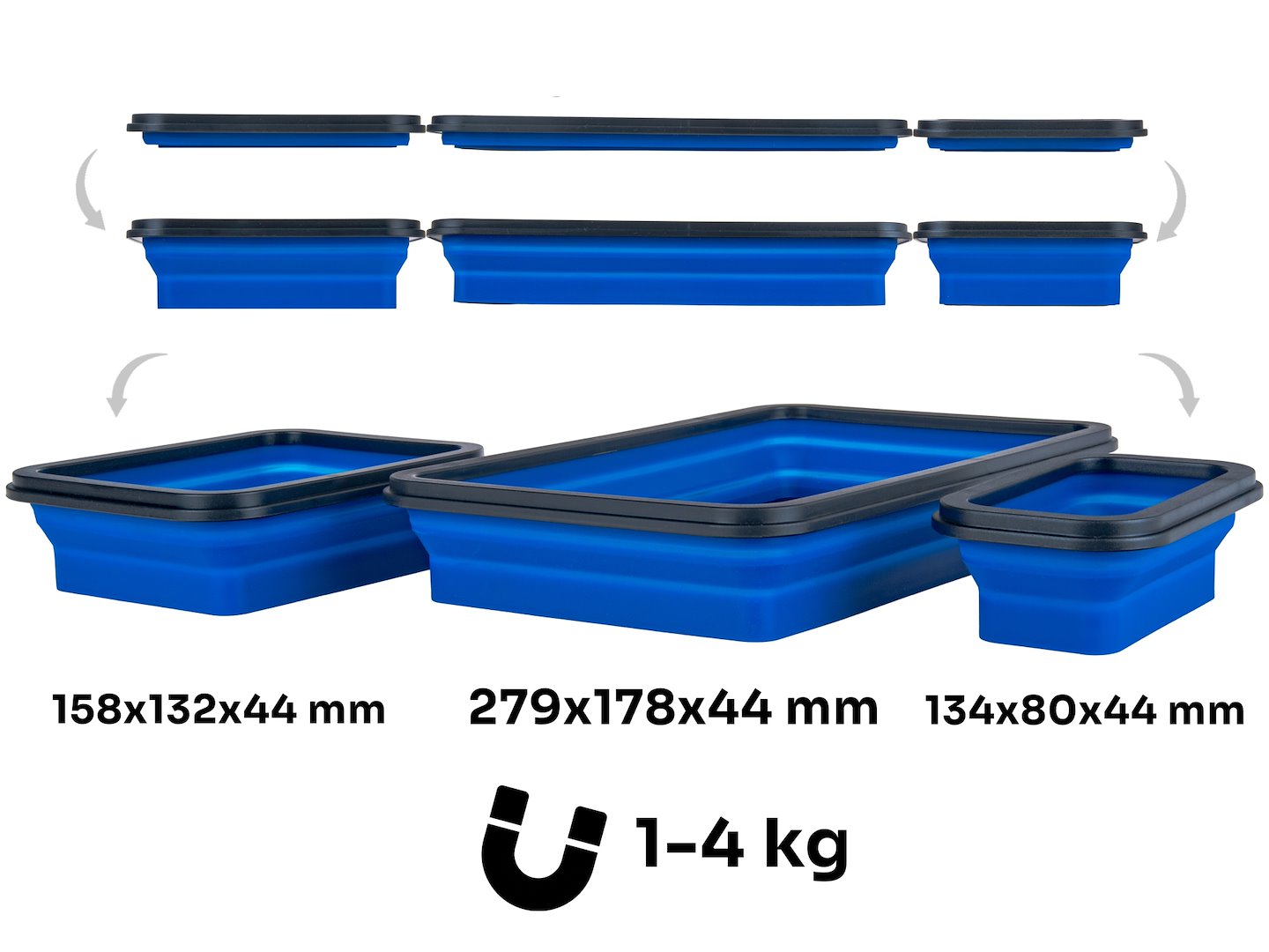 Set tavi magnetice pliabile, 3 bucati, Geko G73308