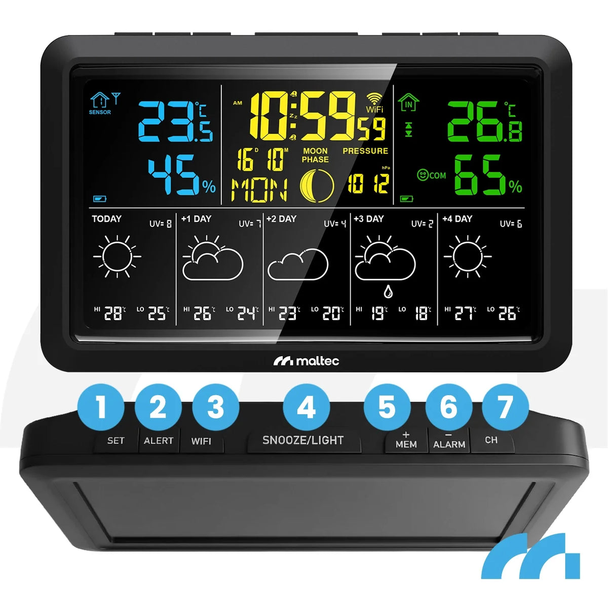 Statie meteo wireless Wi-Fi Daily5000M App, MalTec 114132