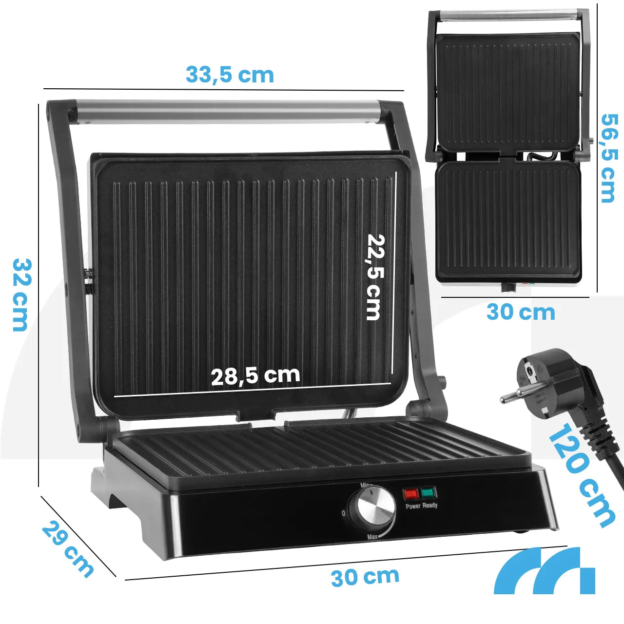 Gratar electric pentru sandwich SM3000, 2200 W, MalTec 113328