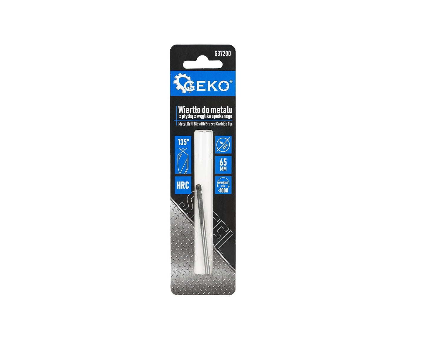 Burghiu pentru metal cu insertie de carbura, 4 x 65 mm, Geko G37200