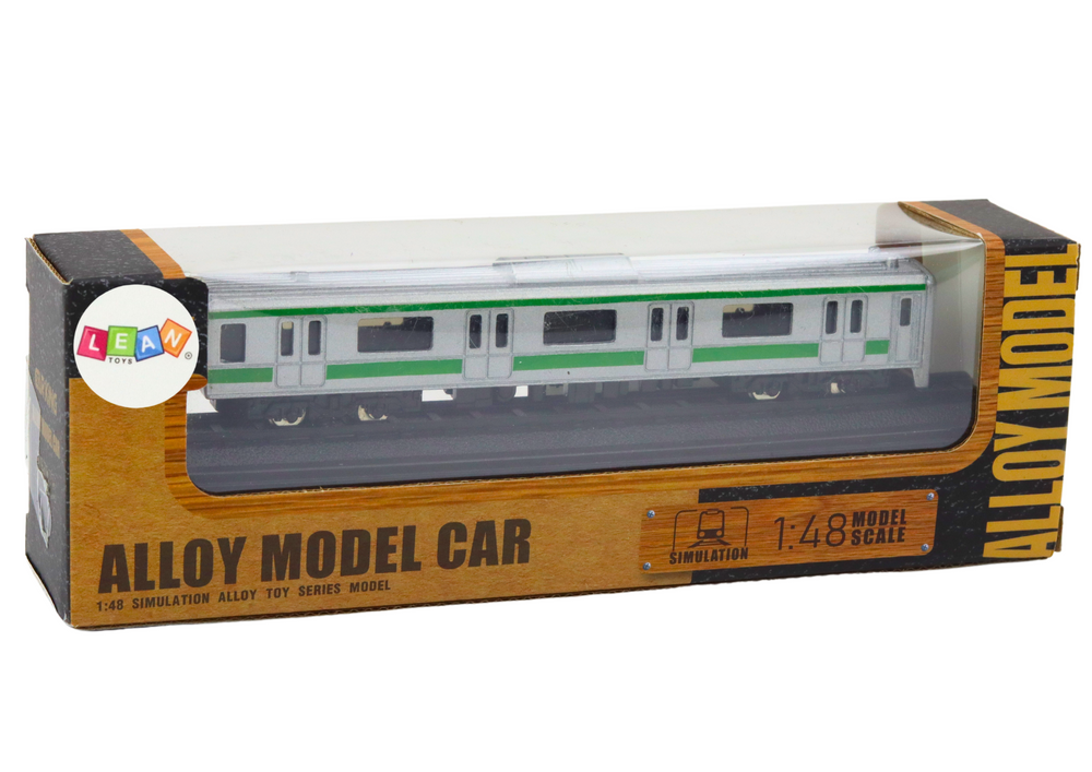 Figurina de colectie tren din metal, argintiu / verde, 1:48, Lean 18925