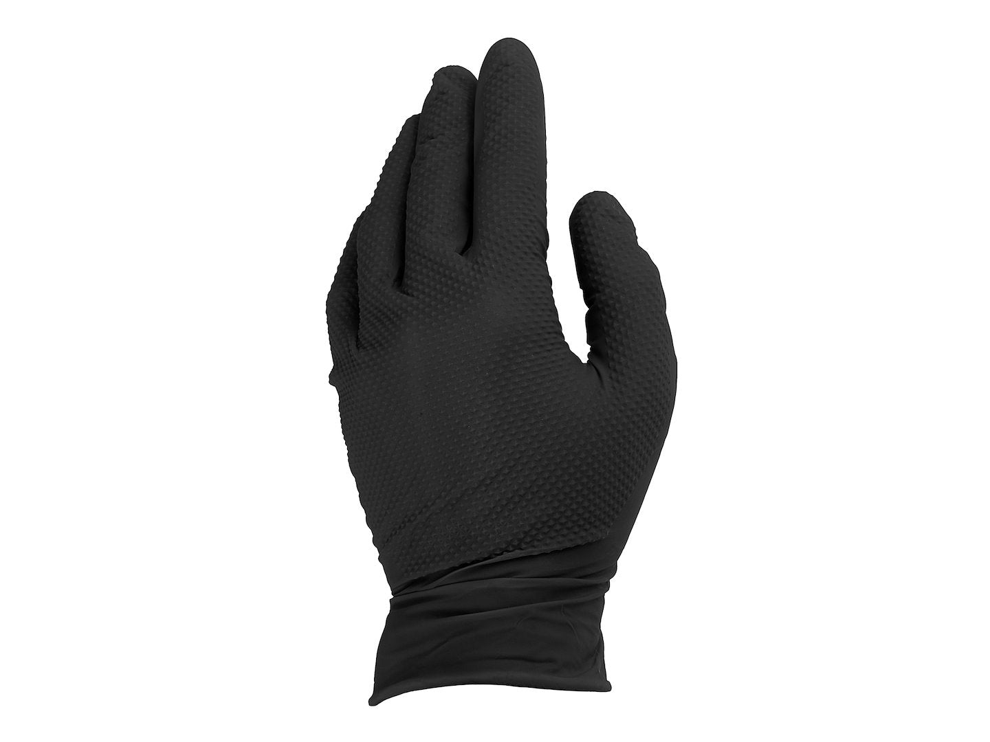 Manusi de protectie din nitril Solid Grip, marimea L, negru, 50 bucati, Geko G75200-L