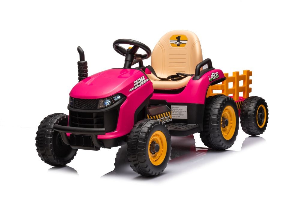Tractoras electric cu baterie BBH-030, roz, Lean 19780