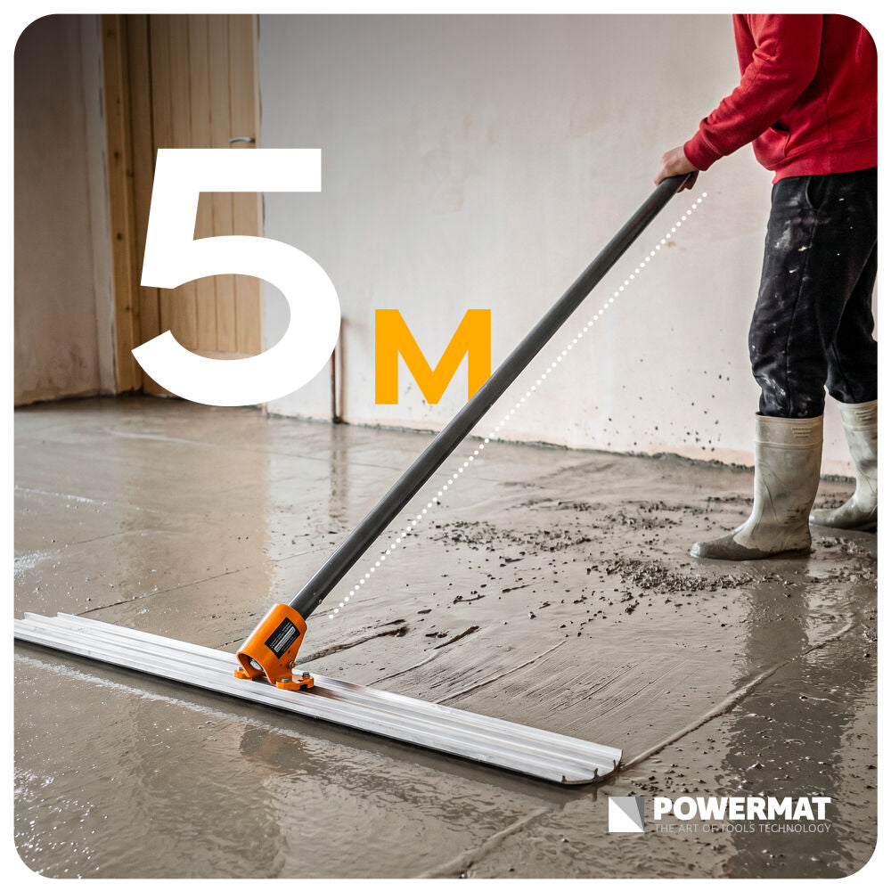 Rigla manuala pentru finisarea betonului PM-LDB-120T, 120x20cm / 5.4m, Powermat PM1637