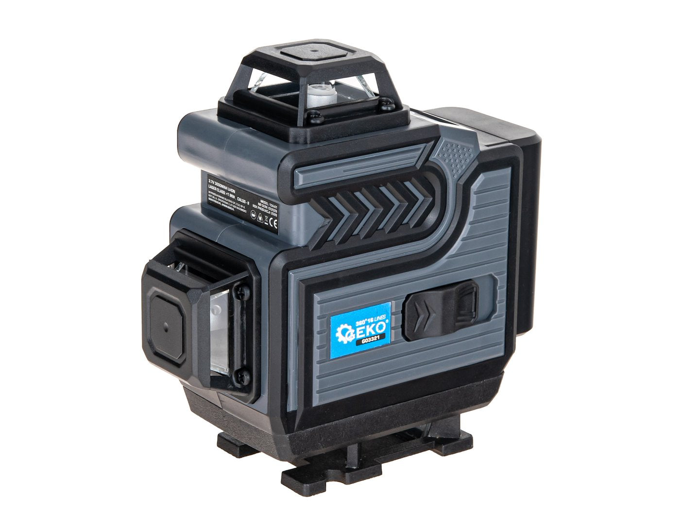Laser cu linii incrucisate 360° 4D, fascicul verde, 16 linii, cu stativ, 2 acumulatori si set complet de accesorii, Geko G03321