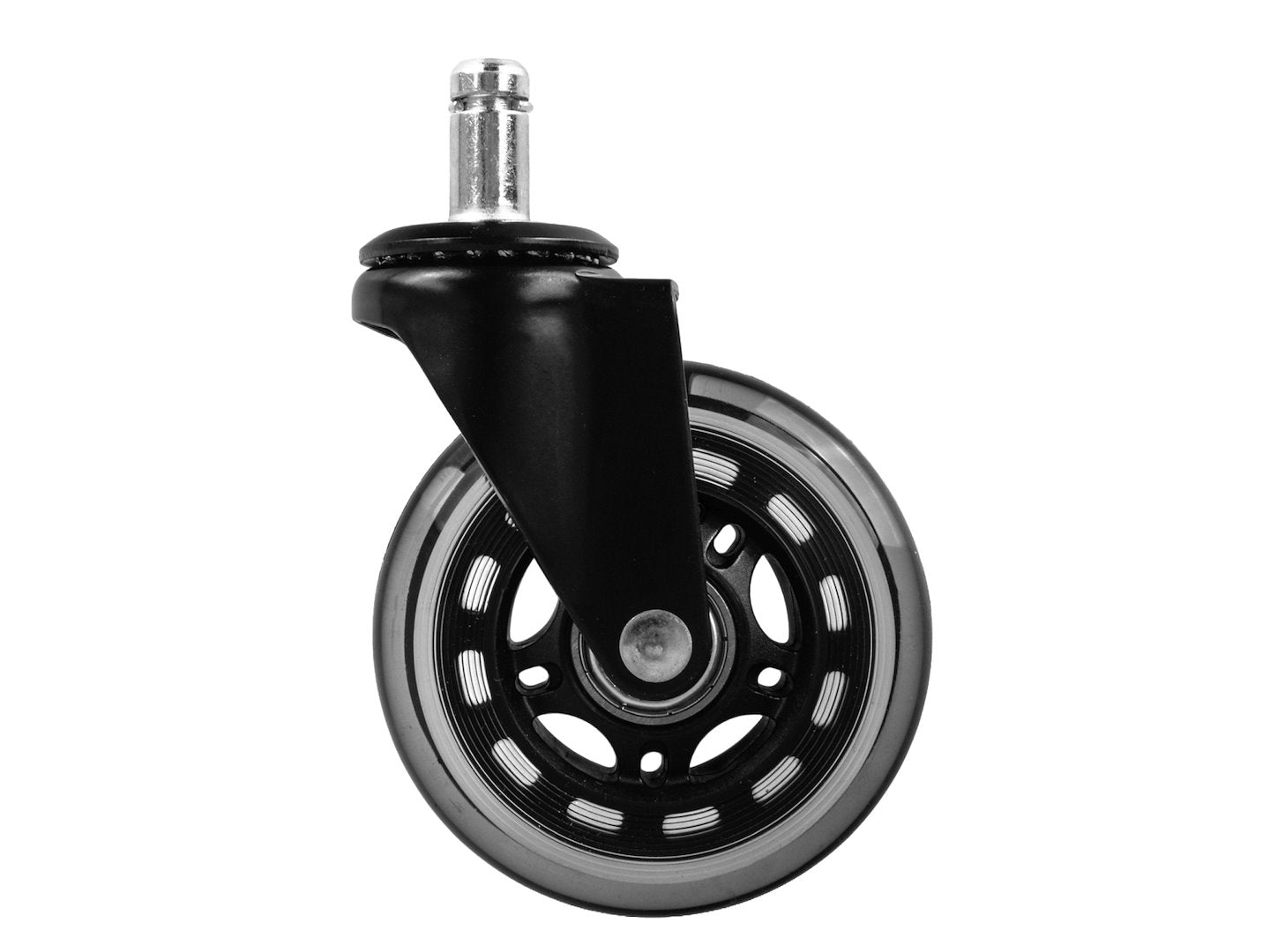 Set roti cauciucate pentru scaun, 75 mm, capacitate maxima 45 kg, 5 bucati, Geko G71552